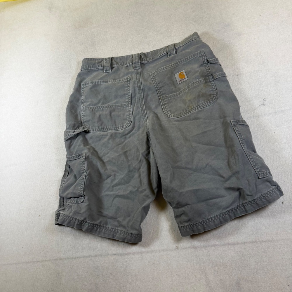 Carhartt‎ 7 FAT Gray Canvas Carpenter Shorts Mens 32 Workwear Distressed Utility